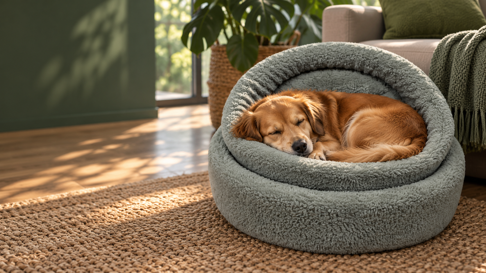 Mascota descansando cómodamente en un producto Comfort Pets
